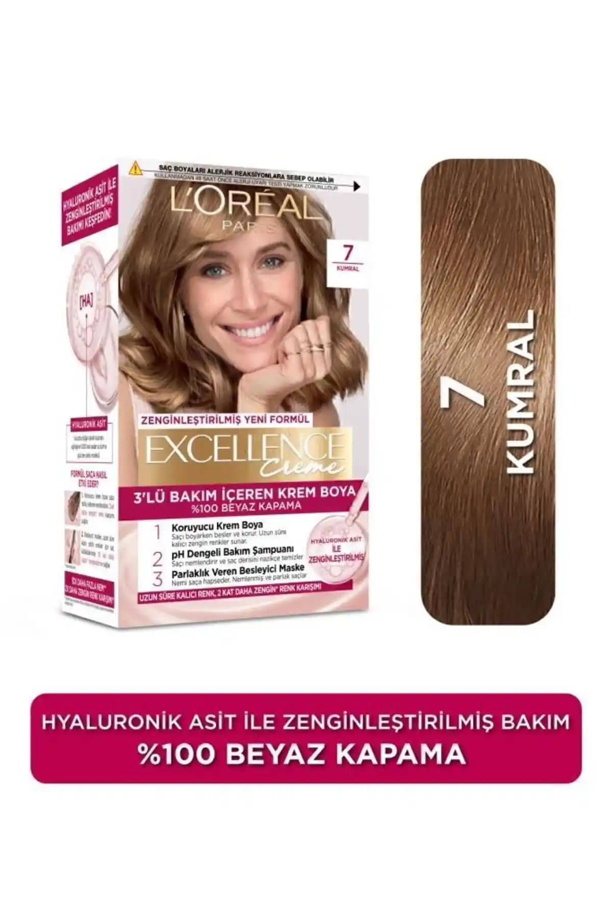 L'Oreal Paris Excellence Creme 7 Kumral Saç Boyası: Doğal Görünüm ve Güçlü Bakım