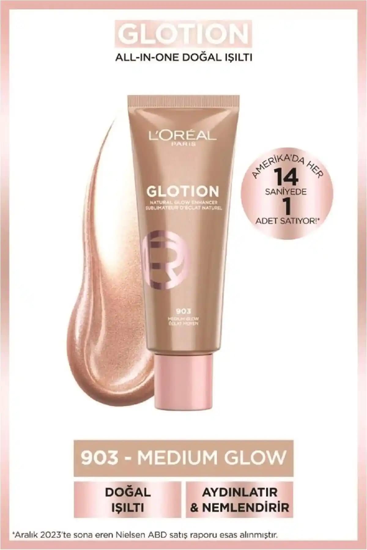 L'Oreal Paris Glotion All-in-One Doğal Işıltı 903 - Günlük Kullanım İçin Parlaklık ve Canlılık Sağlayan Makyaj Ürünü