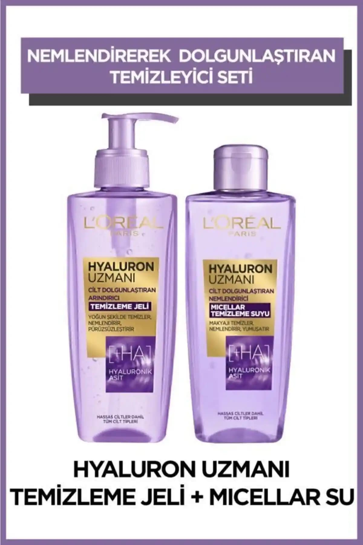 L'Oreal Paris Hyaluron Uzmanı Arındırıcı Temizleme Jeli ve Micellar Suyu Seti