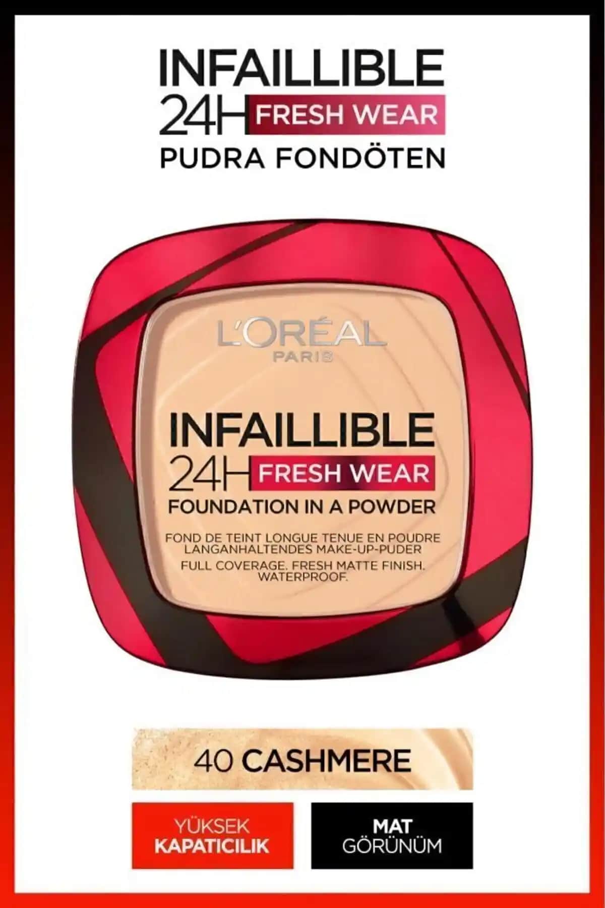 L'Oreal Paris Infaillible 24h Fresh Wear Pudra Fondöten 40 Cashmere ile doğal ve kalıcı makyaj