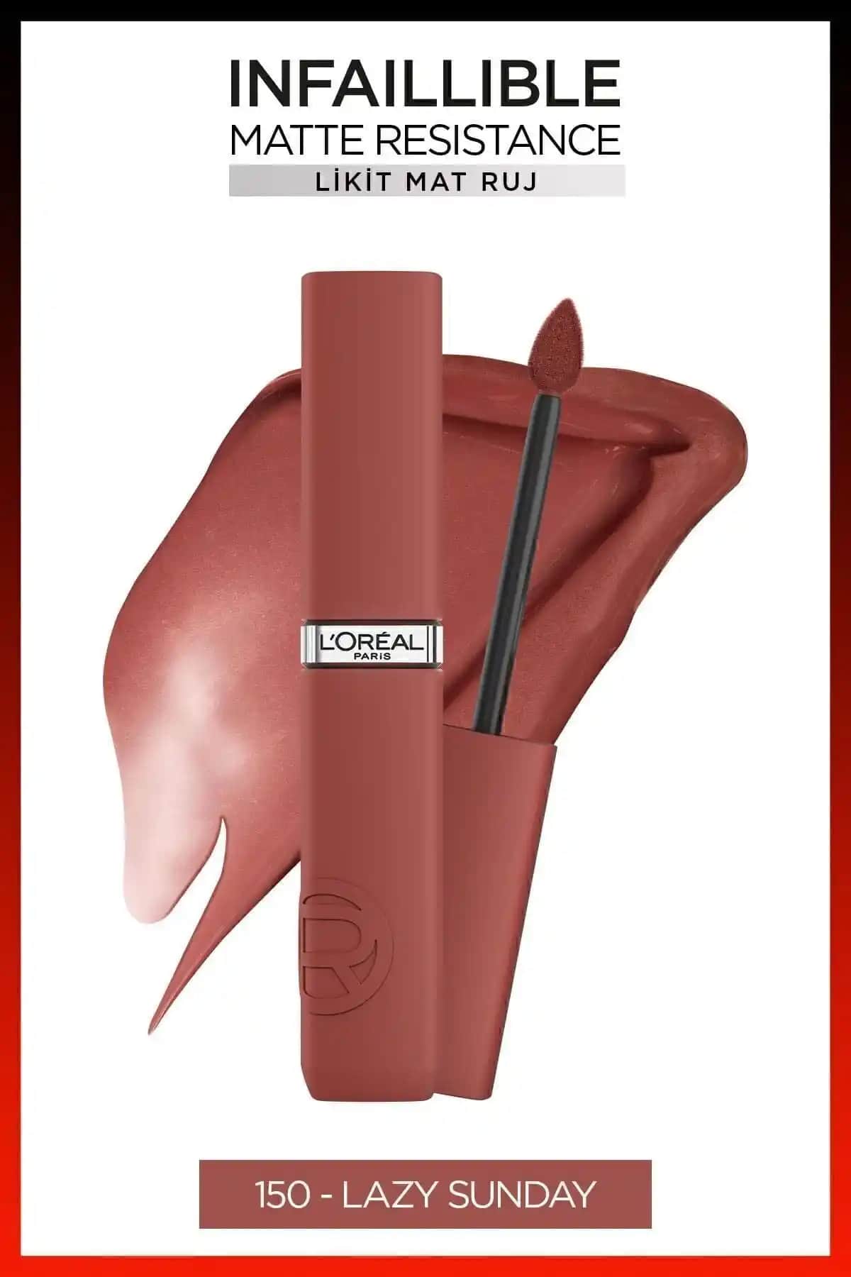 L'Oreal Paris Infaillible Matte Resistance Likit Mat Ruj 150 Lazy Sunday - Kalıcı ve Doğal Dudak Rengi