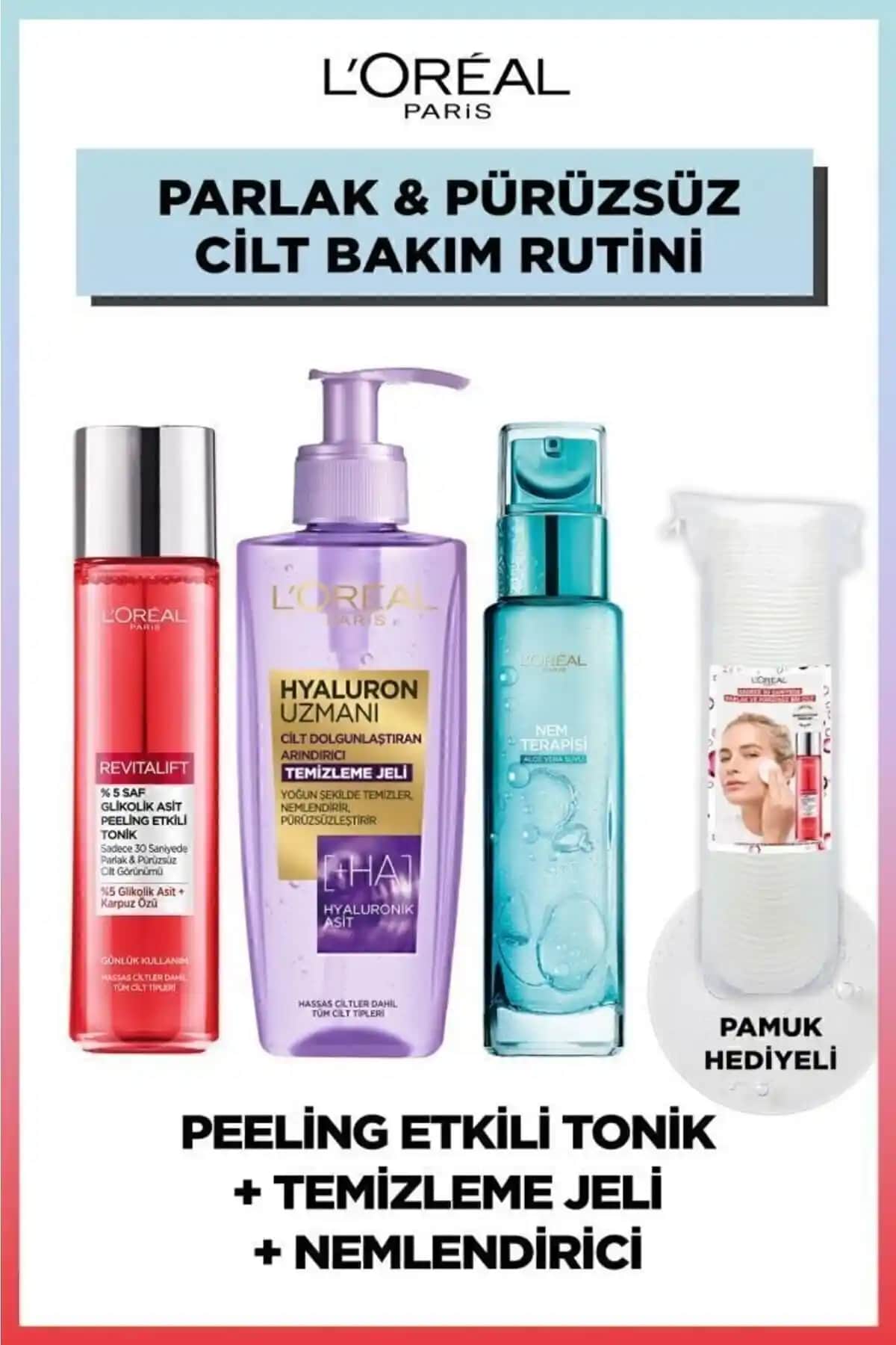 L'Oreal Revitalift %5 Saf Glikolik Asit Peeling ve Hyaluron Yüz Bakım Seti