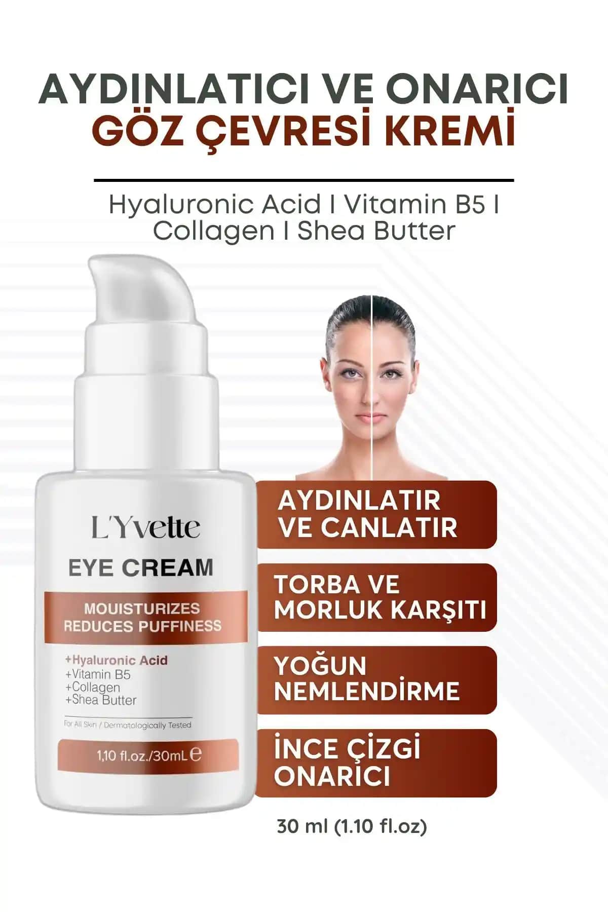 L'Yvette Peptid Complex Göz Altı Torbası: Yaşlanma Karşıtı ve Nemlendirici Bakım Kremi