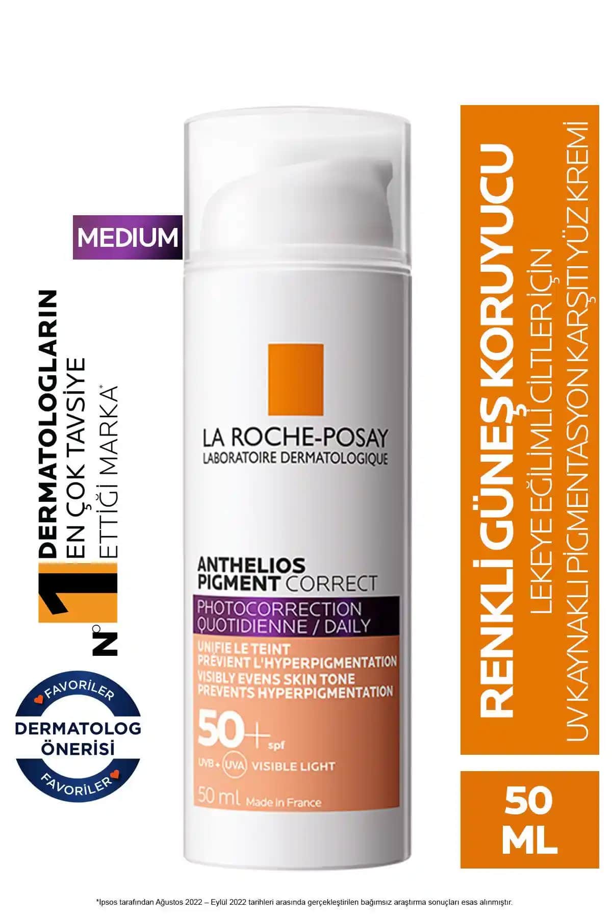 La Roche Posay Anthelios Pigment Correct SPF50 Güneş Koruyucu Cilt Tonu Eşitleyen ve Yüksek Koruma Sağlar