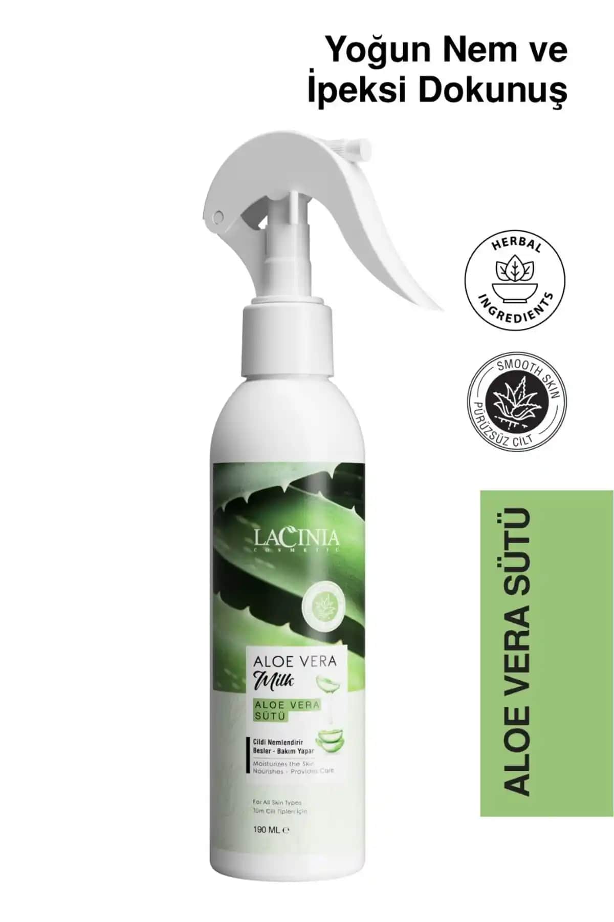 Lacinia Aloe Vera Sütü 190ml Doğal Nemlendirici Sprey Cilt Bakımında Güvenilir Tercih