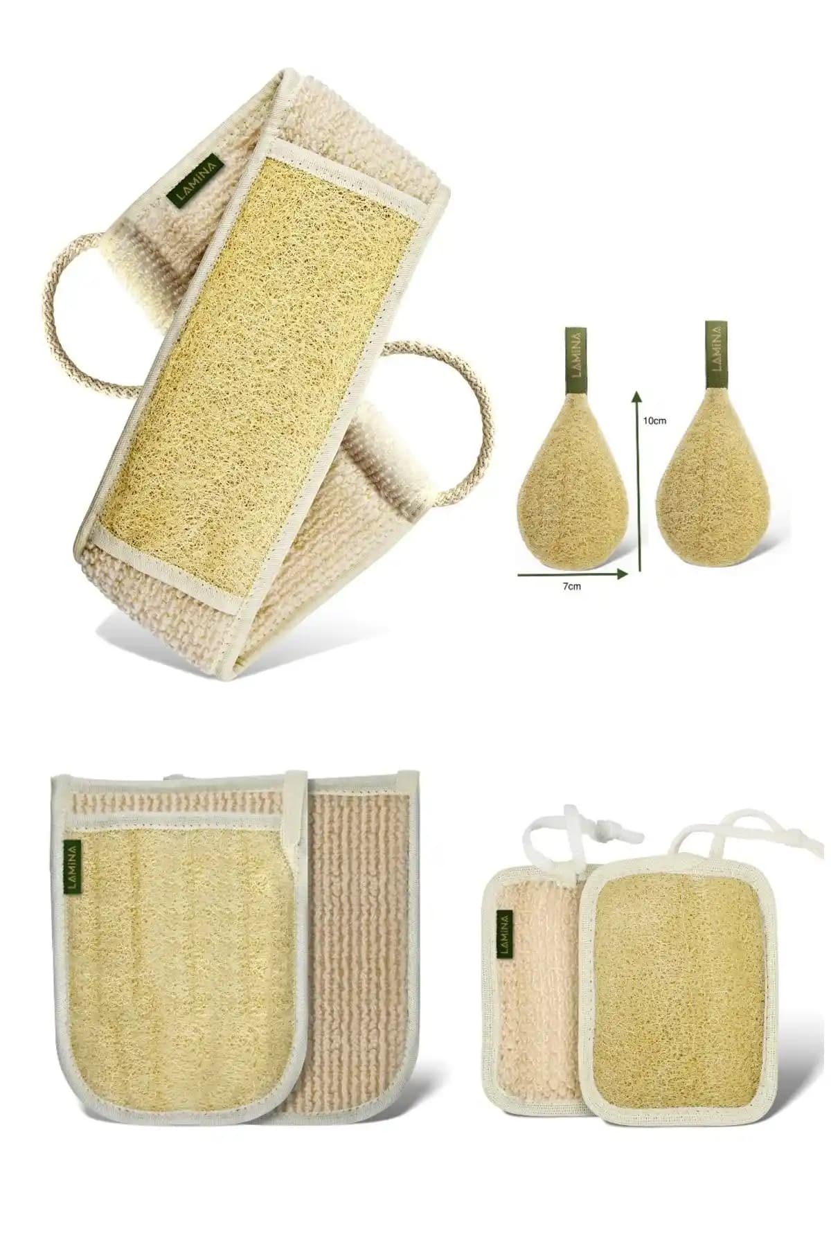 Lamina Doğal Kabak Loofa Kesesi Seti ile Doğal ve Etkili Cilt Temizliği