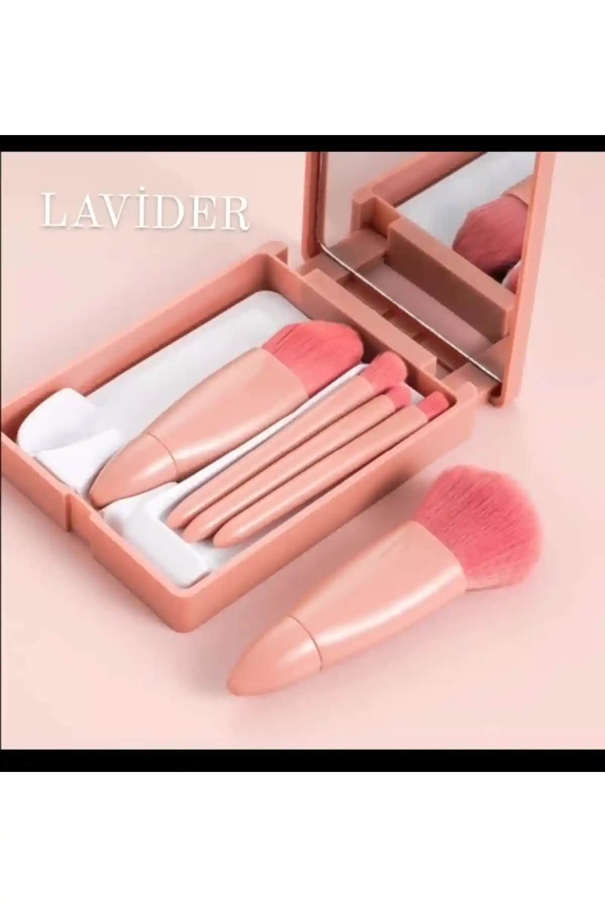 Lavider 5'li Aynalı Makyaj Fırça Seti Profesyonel ve Pratik Kullanım İçin Tasarlandı