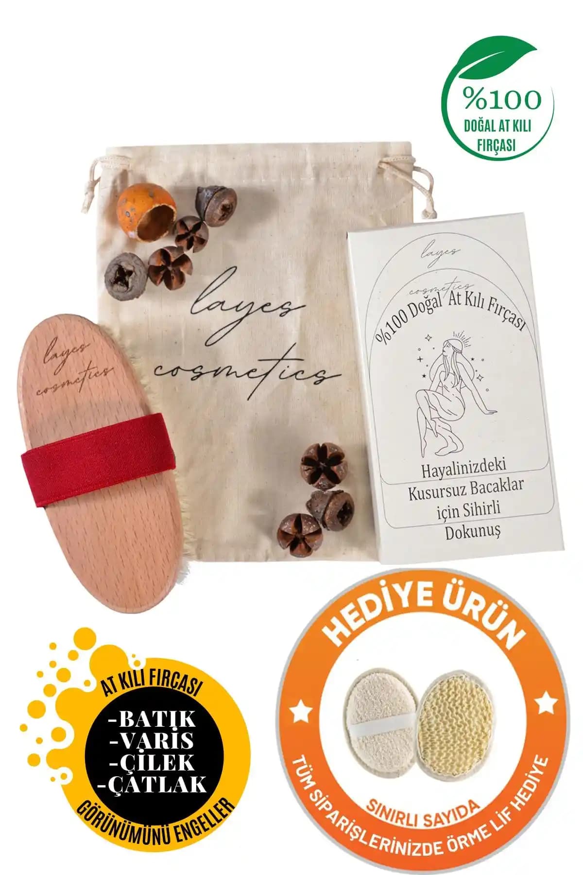 Layes At Yelesinden Üretilmiş Selülit Karşıtı Doğal Fırça ile Cilt Bakımını Güçlendirin