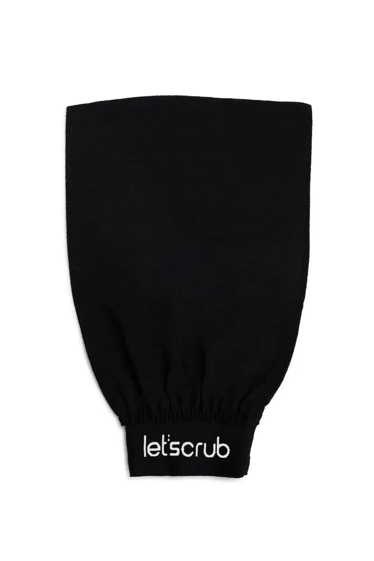 LET'SCRUB Üçgen Siyah Banyo Duş Kesesi Peeling Eldiveni ile Derin Temizlik ve Bakım