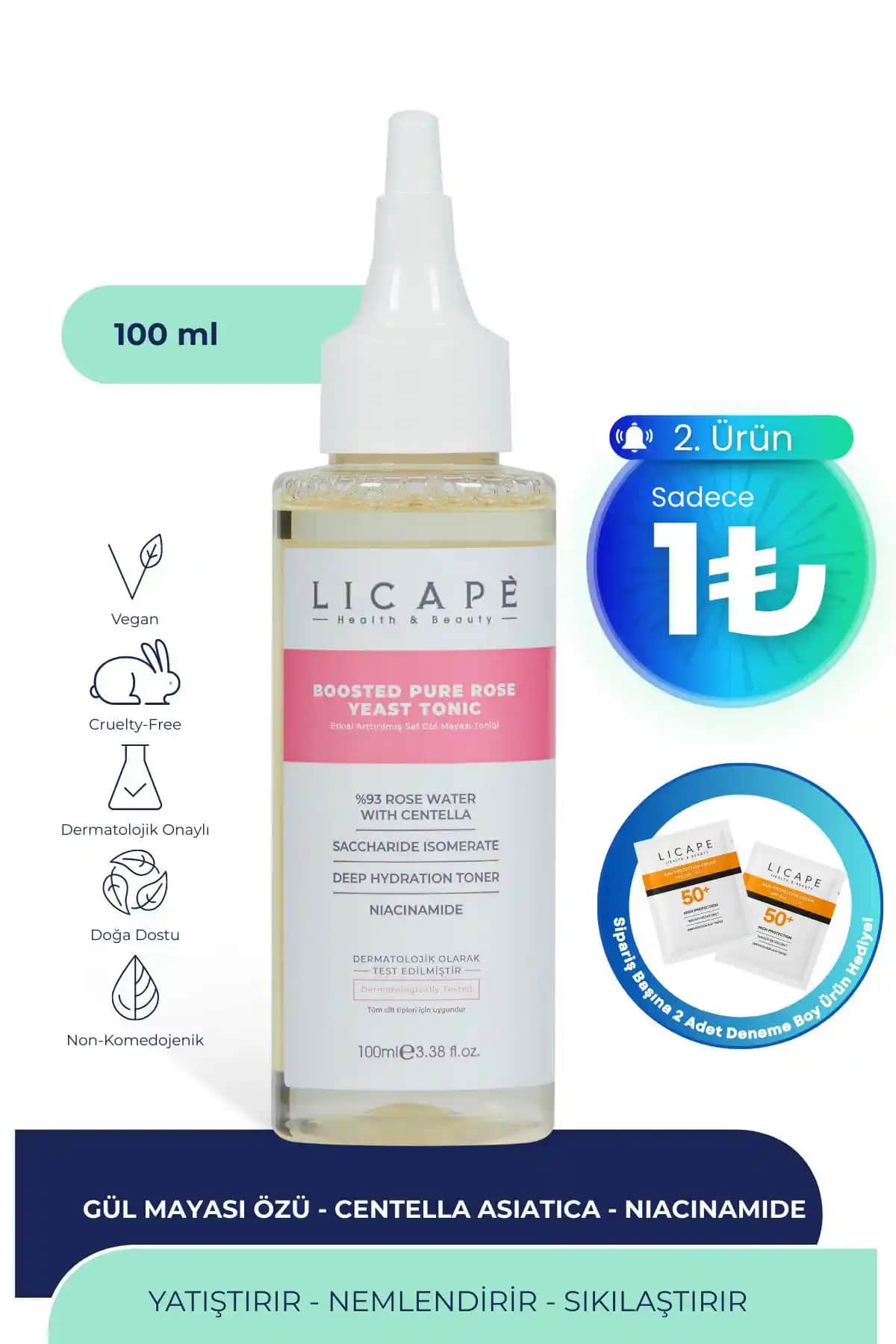 Licape Etkisi Artırılmış Saf Gül Mayası Tonik ile Hassas Ciltlere Doğal ve Etkili Bakım