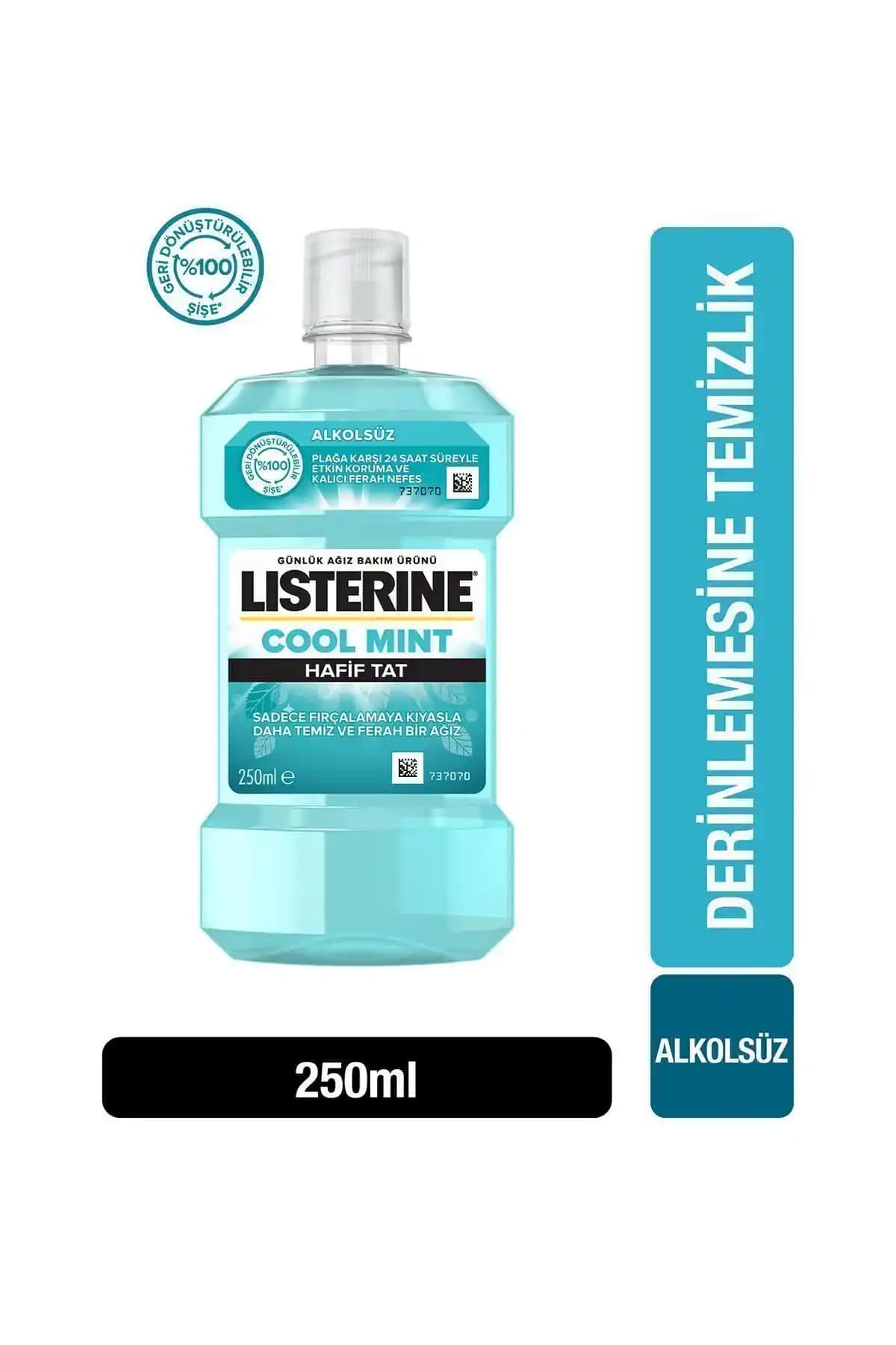 Listerine Cool Mint Alkolsüz Ağız Bakım Suyu ile Günlük Ağız Sağlığı Koruma