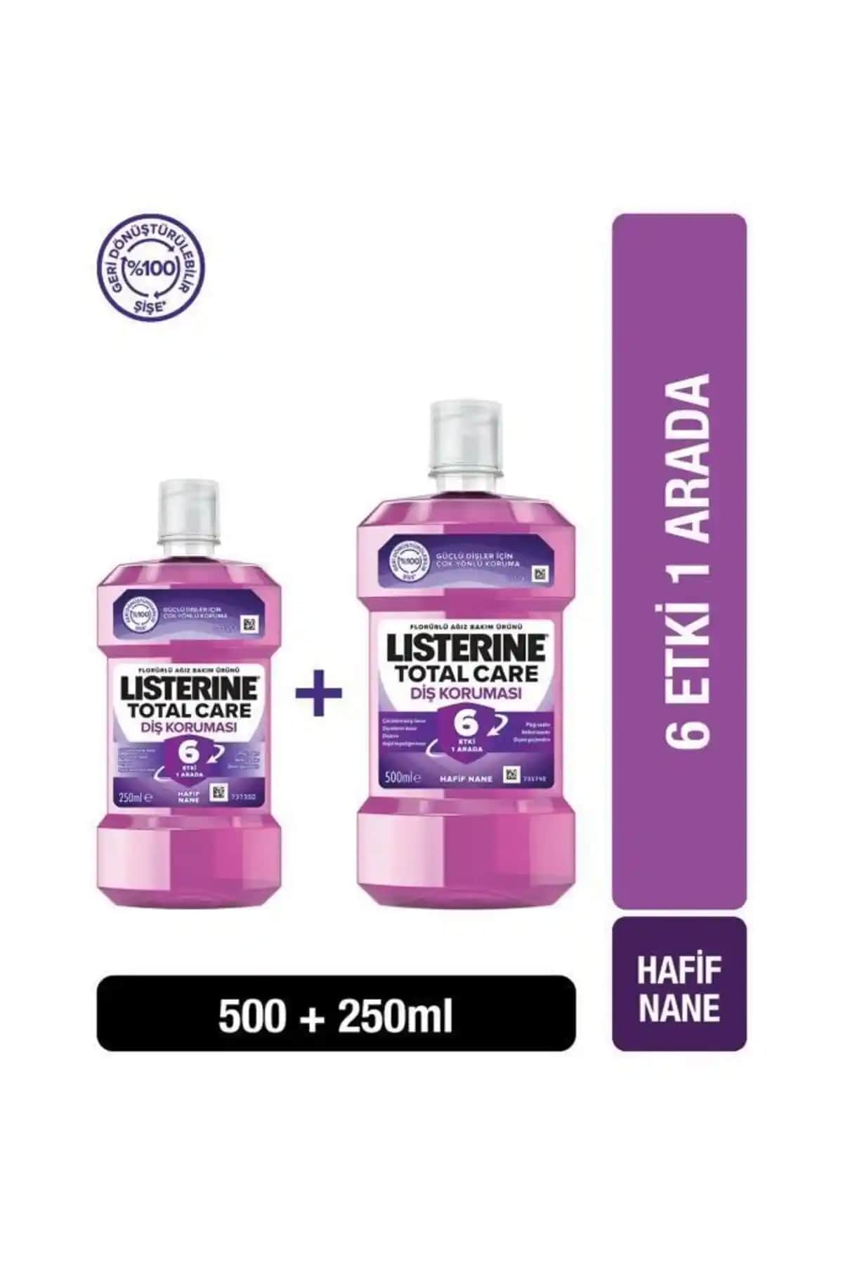 Listerine Total Care 500 ml + 250 ml ile Güçlü Ağız Sağlığı ve Koruma