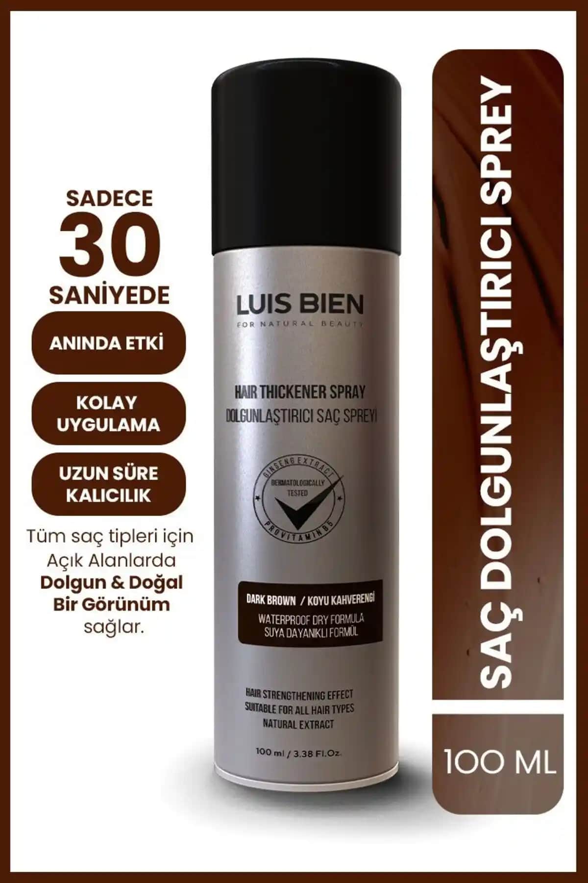 Luis Bien Koyu Kahverengi ve Sarı Saç Dolgunlaştırıcı Sprey Karşılaştırması