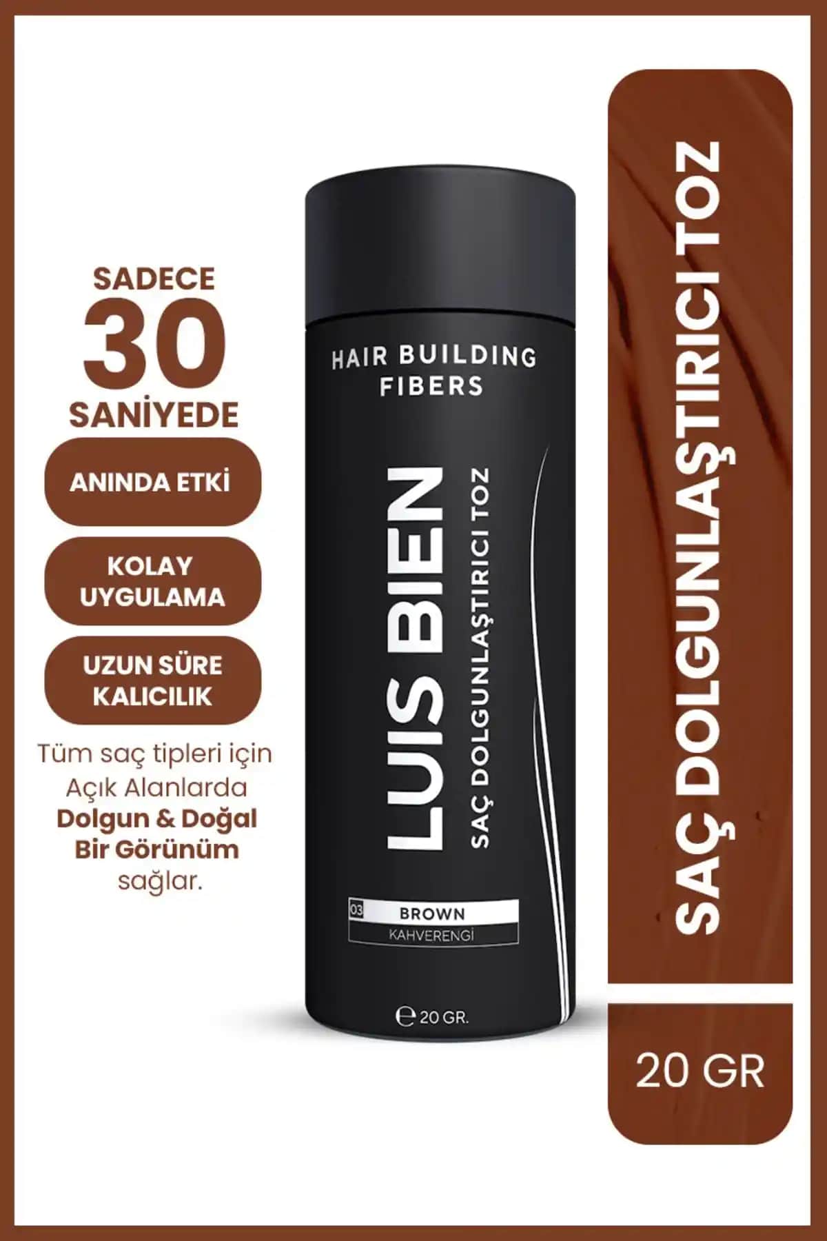 Luis Bien Saç Dolgunlaştırıcı Toz Fiber ile Saçlarınızı Hacimli ve Doğal Görünümde Güçlendirin