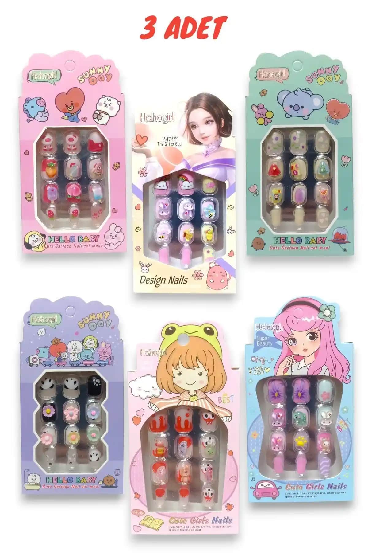 LYLLIA 3'lü Kendinden Yapışkanlı Renkli Kız Çocuk Tırnak Seti İncelemesi