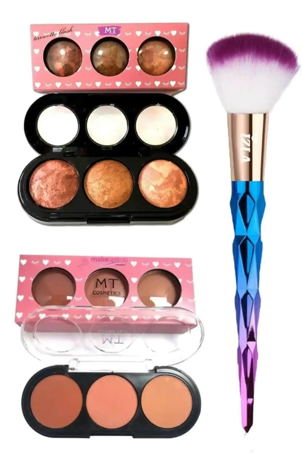 Makeuptime 3'lü Mat Allık ve Fırça Seti Günlük Makyaj İçin Şık ve Pratik Alternatif