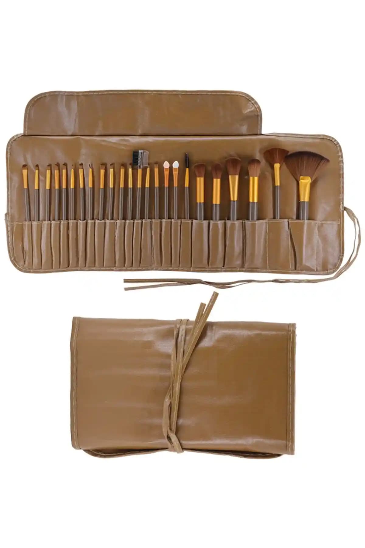 Makyaj Fırça Setleri Karşılaştırması: MUJGAN 24'lü Taba Kahverengi ve Mor Profesyonel Seti