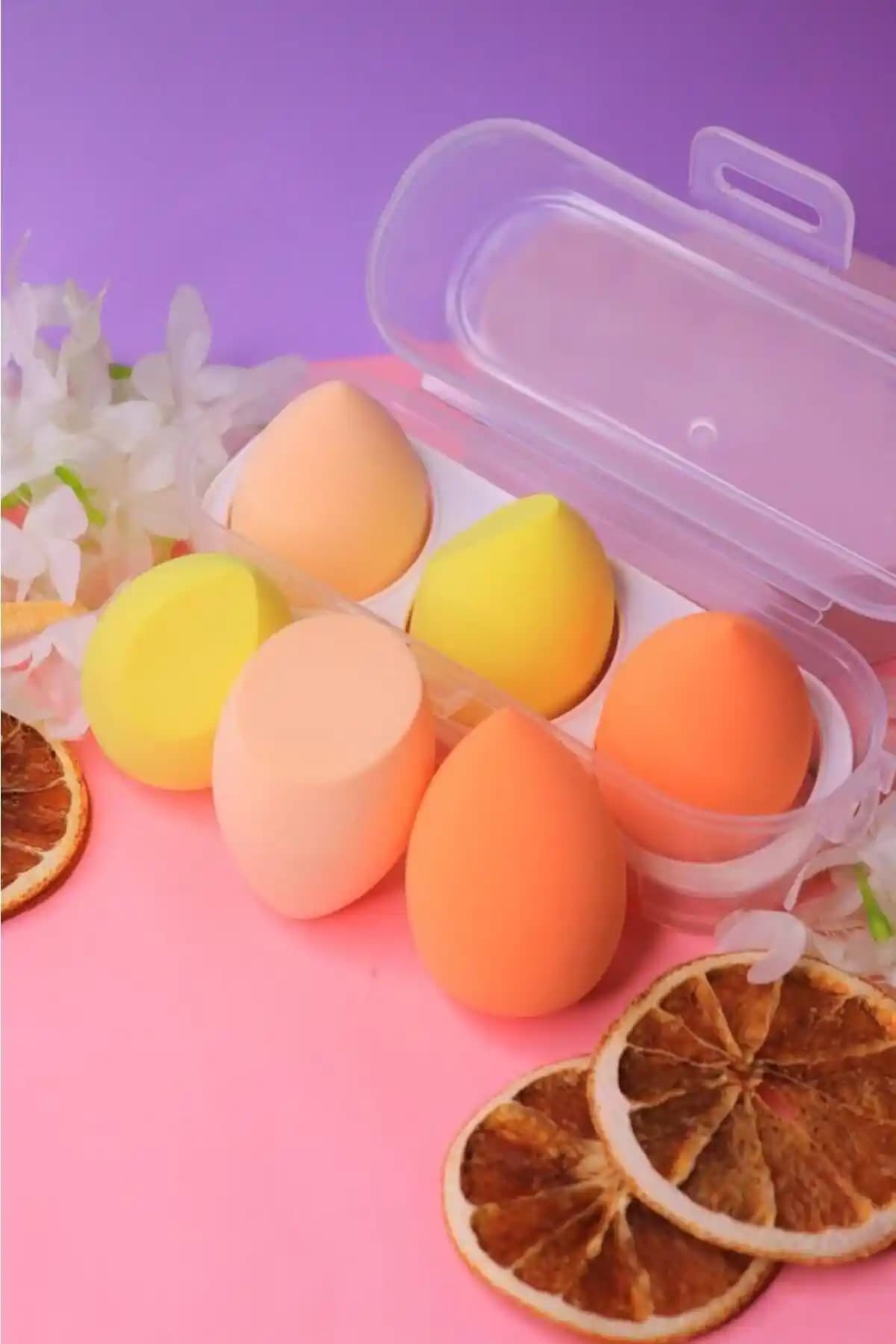 Makyajınıza Renk ve Konfor Katacak MUJGAN 3'lü Standlı Makyaj Süngeri Seti Sarı