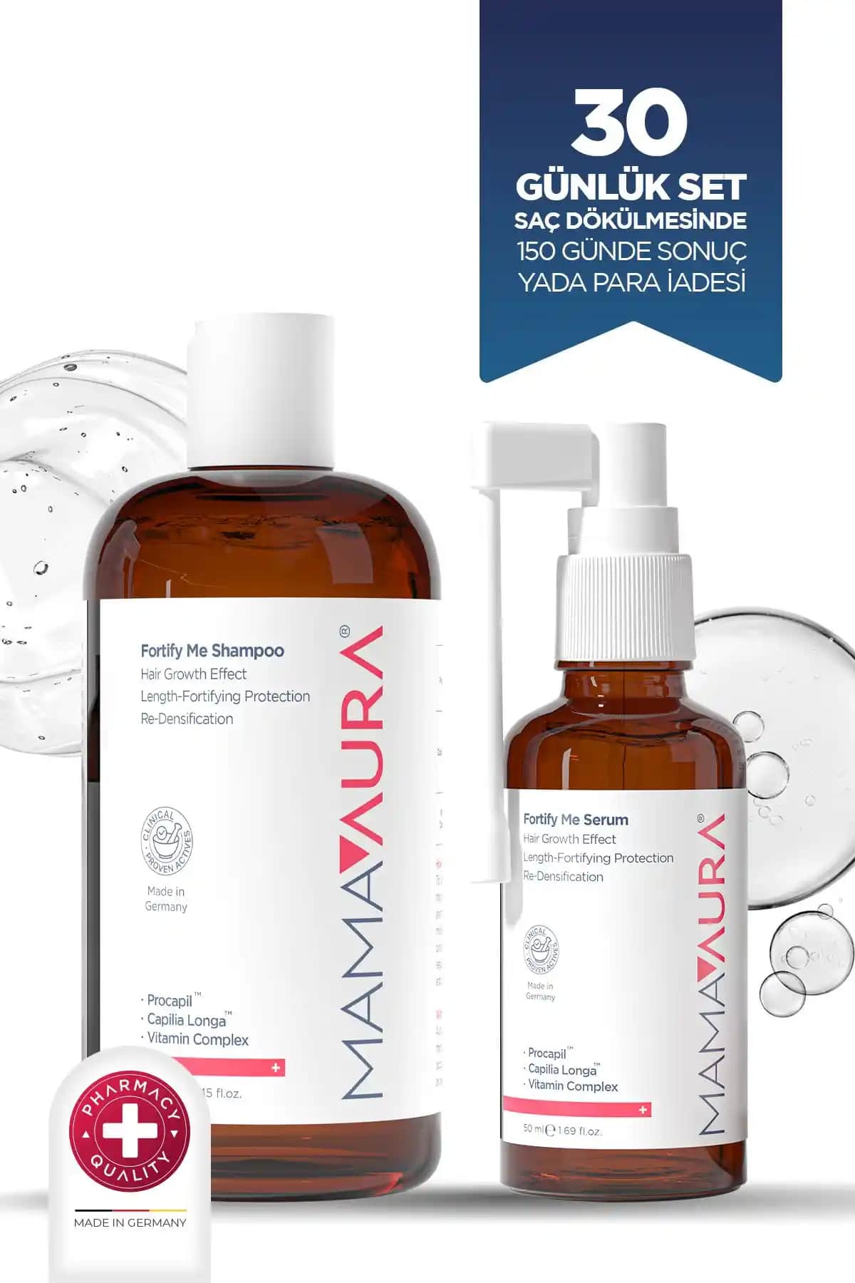 MAMAAURA Dökülme Karşıtı Set Saç Güçlendirme ve Sağlıklı Saçlar İçin Uygun