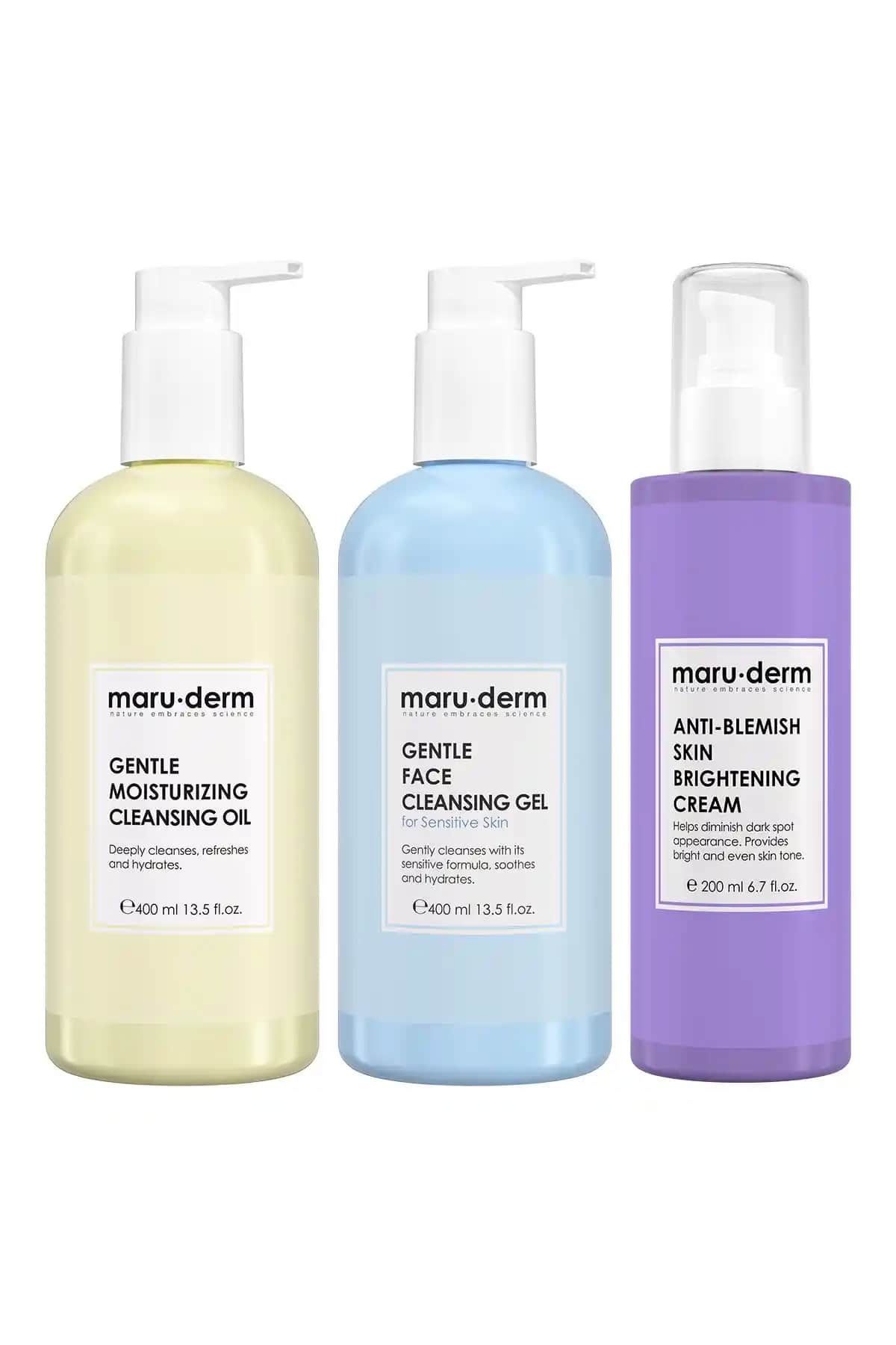 Maru.Derm 3'lü Cilt Bakım Seti: Hassas ve Etkili Temizlik İçin Uygun Seçenek