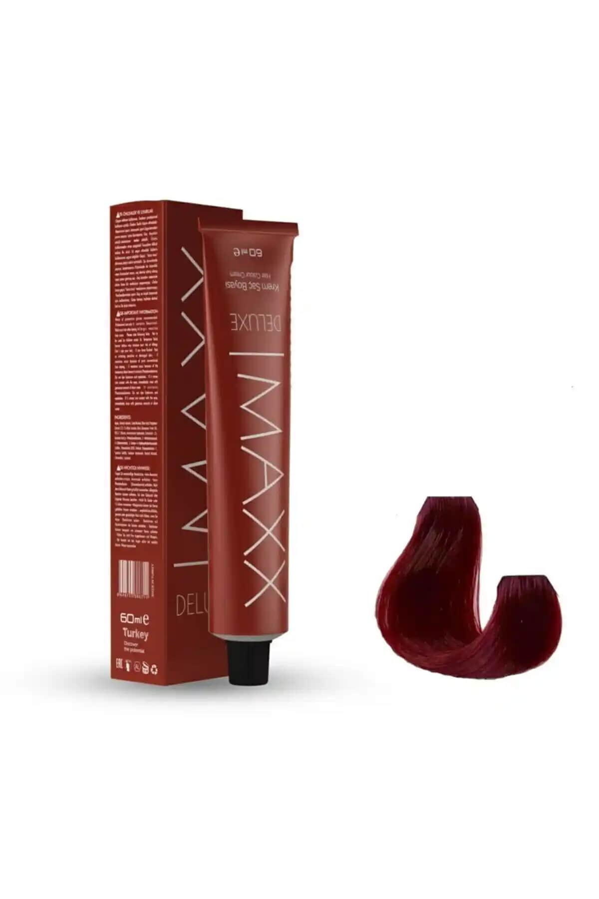 MAXX DELUXE Tüp Boya 7.65 Lal Kızılı: Kalıcı ve Canlı Bordo Renk Saç Boyası