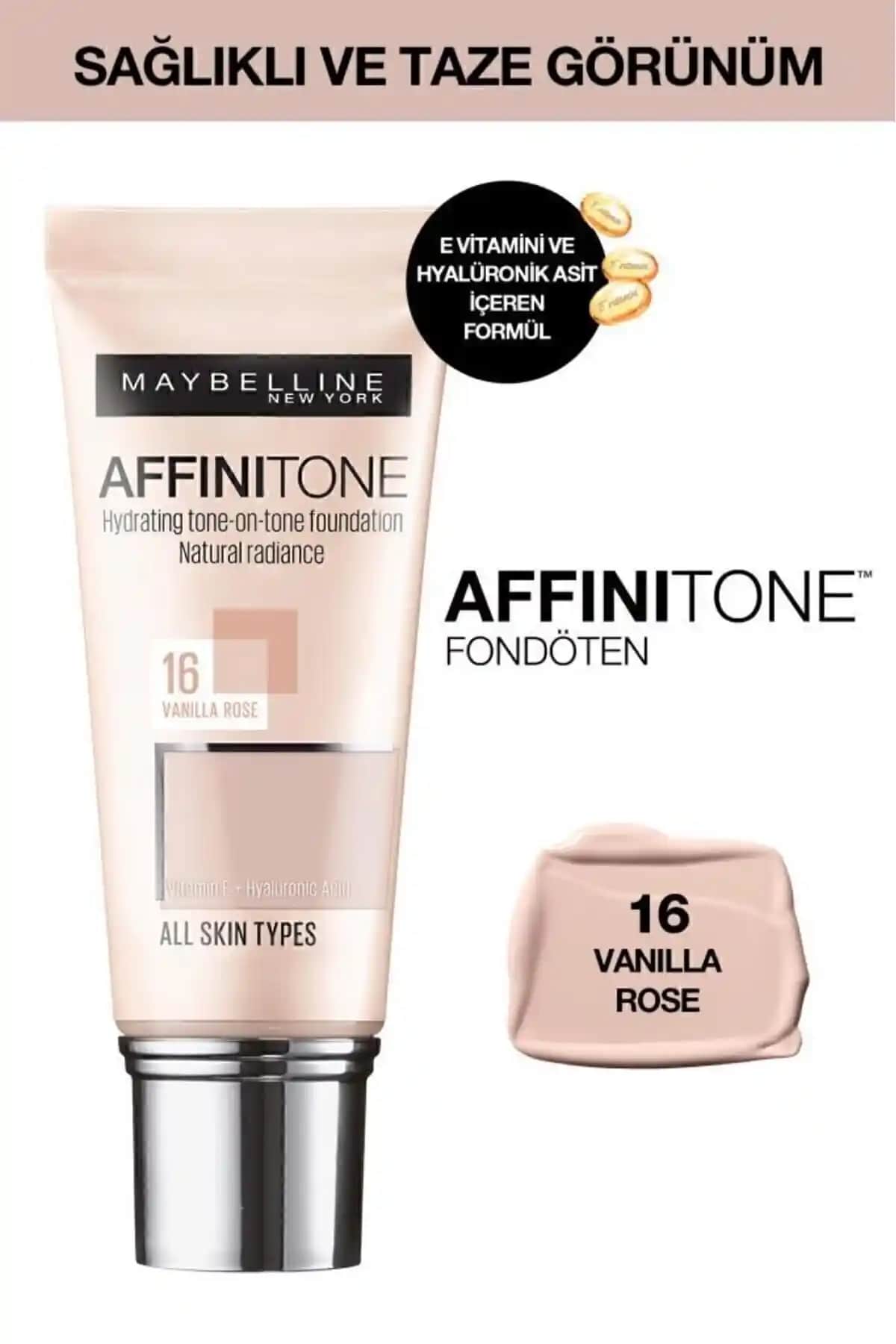 Maybelline New York Affinitone Fondöten: Doğal Görünüm ve Yüksek Kapatıcılık Özelliği