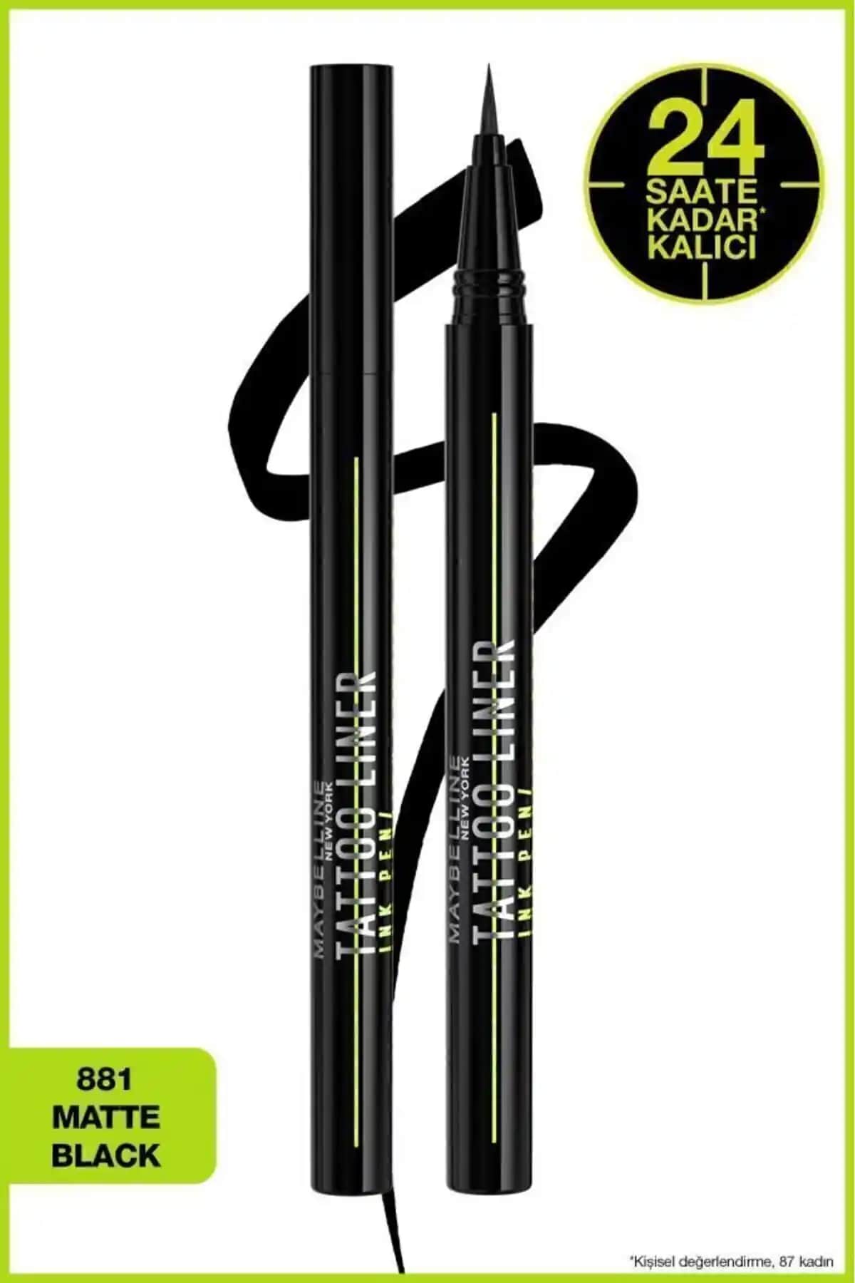 Maybelline New York Tattoo Liner Ink Pen Siyah Kalem - Uzun Süre Dayanıklı ve Kolay Kullanım