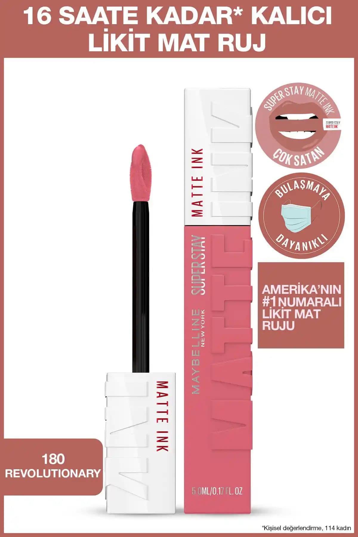 Maybelline Super Stay Matte Ink Likit Ruj 180 Revolutionary Kalıcı Dudak Makyajı