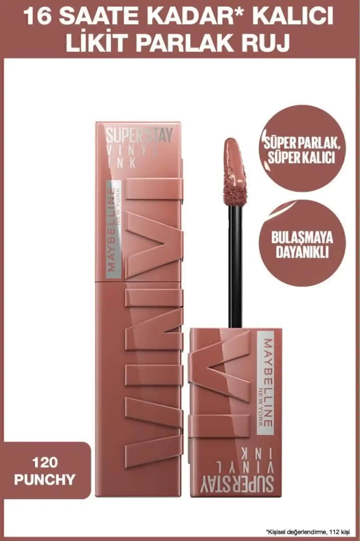 Maybelline Super Stay Vinyl Ink Uzun Süre Kalıcı Parlak Nude Likit Ruj Özellikleri