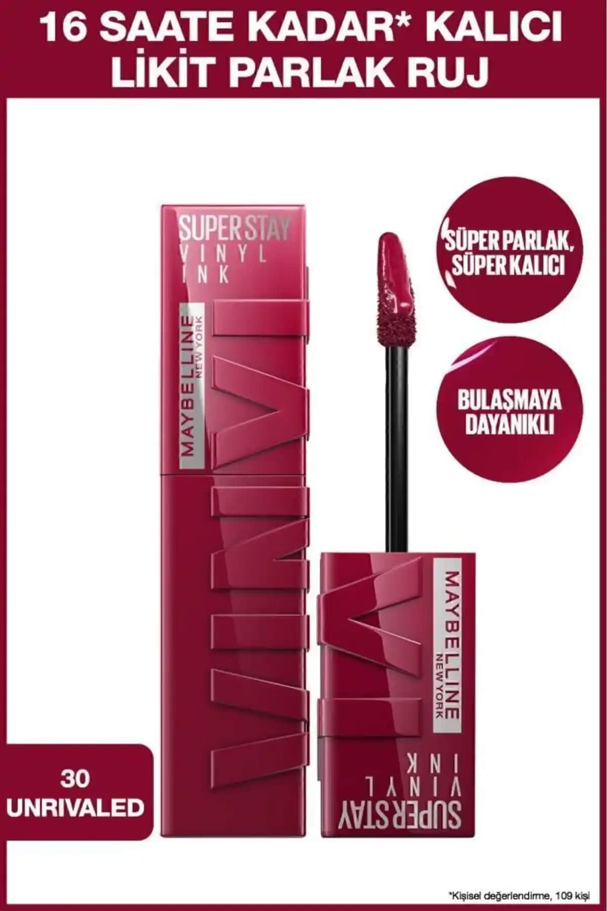 Maybelline Super Stay Vinyl Ink Uzun Süre Kalıcı Parlak Ruj İncelemesi ve Özellikleri