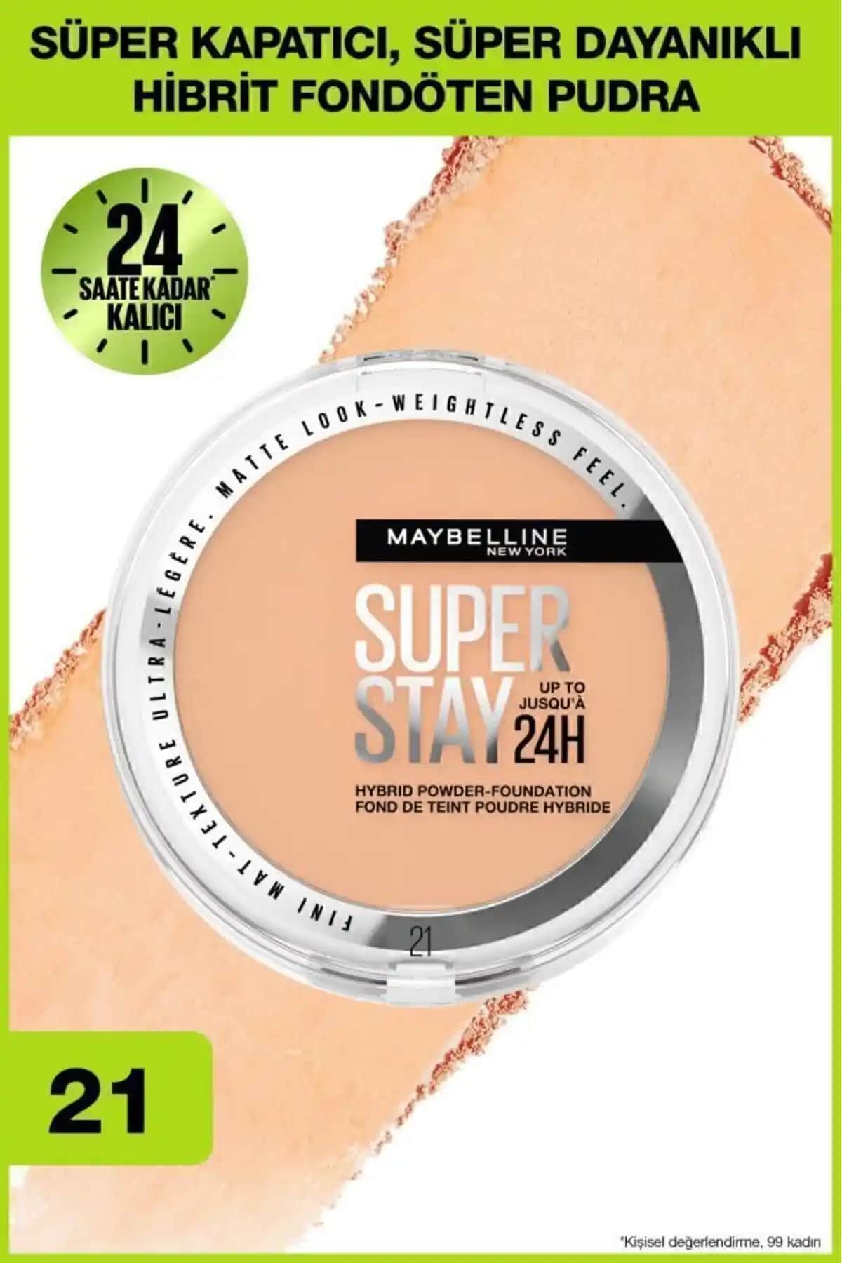 Maybelline Superstay Hibrit Pudra-Fondöten: Uzun Süreli Mat ve Doğal Görünüm