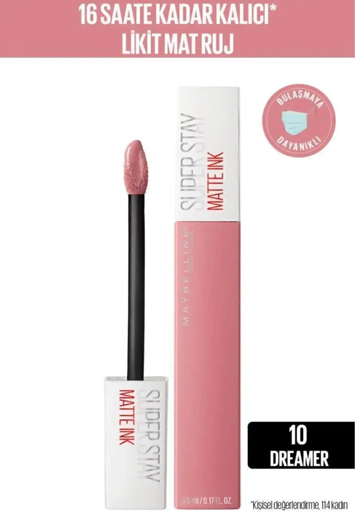 Maybelline Superstay Matte Ink 10 Dreamer Ruj: Kalıcı ve Doğal Mat Dudaklar İçin