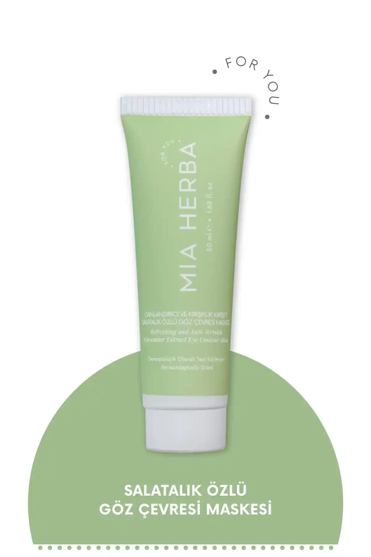 Mia Herba Salatalık Özlü Göz Çevresi Maskesi Doğal Güzellik ve Gençlik İçin