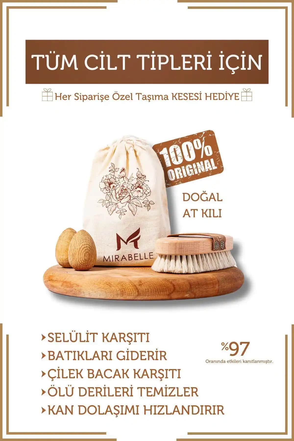 Mirabelle Doğal At Kılı Selülit Karşıtı Fırça ile Güçlü ve Sağlıklı Cilt Bakımı