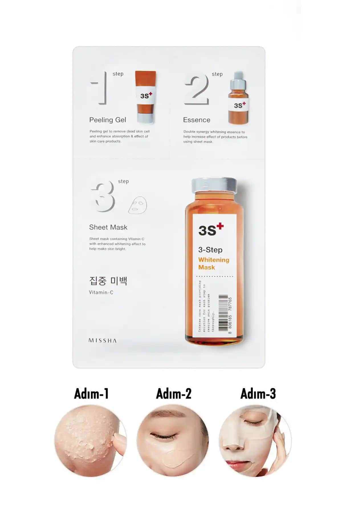 Missha 3 Aşamalı Ayınlık Görünüm Sağlayan Maske Cilt Aydınlatıcı ve Nemlendirici Etkiler