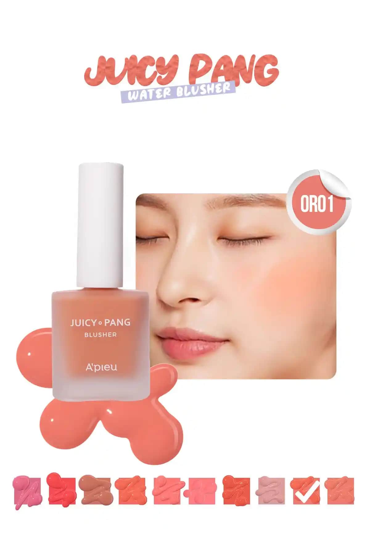 Missha A'pıeu Juicy-pang Water Blusher OR01 Doğal ve Kalıcı Sıvı Allık Ürünü