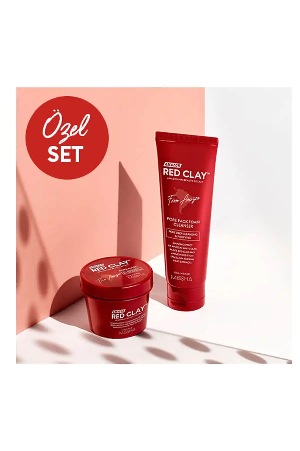 Missha Amazon Kili Maske ve Temizleyici Seti Gözenekleri Sıkılaştırıcı Doğal Cilt Bakım Ürünü