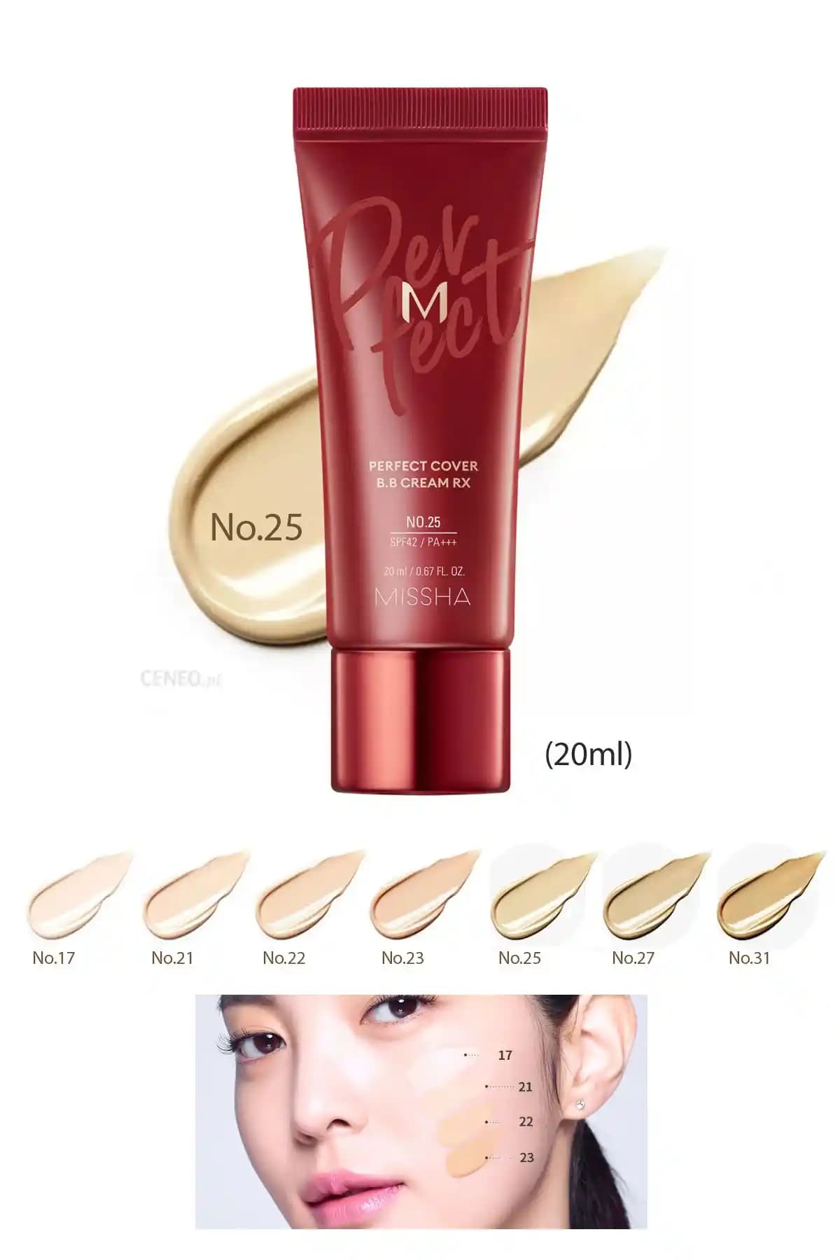 Missha Yüksek Kapatıcı ve Cilt Bakım Etkili Yeni Nesil BB Krem M Perfect Cover RX SPF 42+++ (No.25)