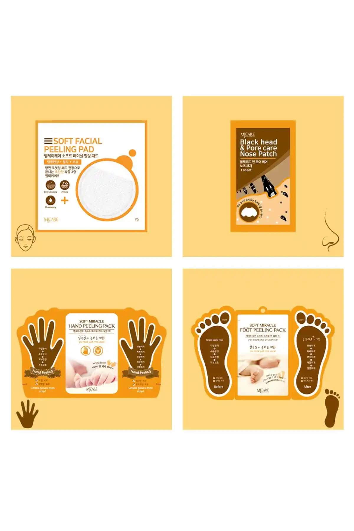 Mjcare 4'lü Peeling Seti: Cilt Temizliği ve Yenilenmesi İçin Etkili Çözüm