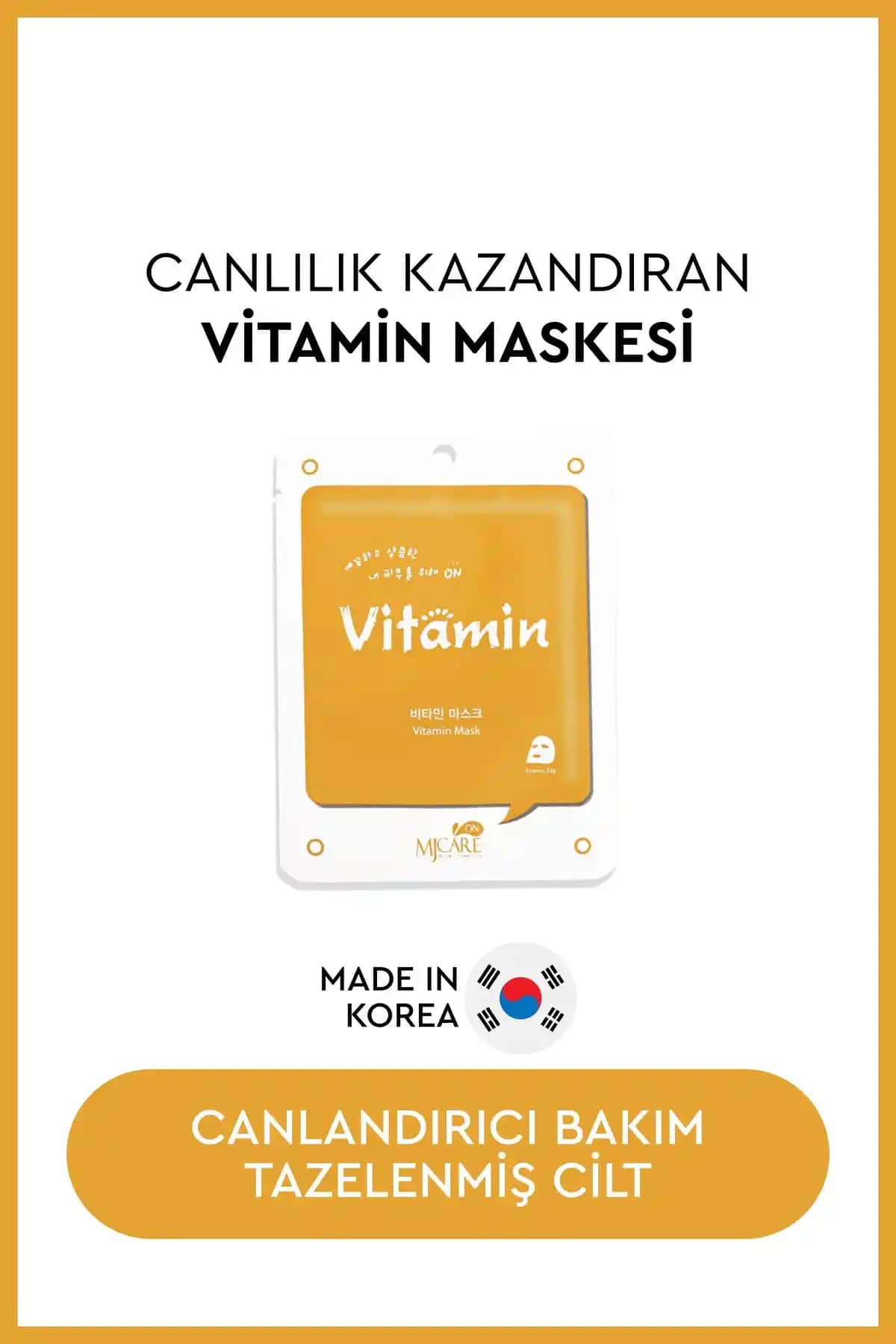 Mjcare MJ Care On Vitamin Mask: Nemlendirici ve Yaşlanma Karşıtı Cilt Bakım Maskesi