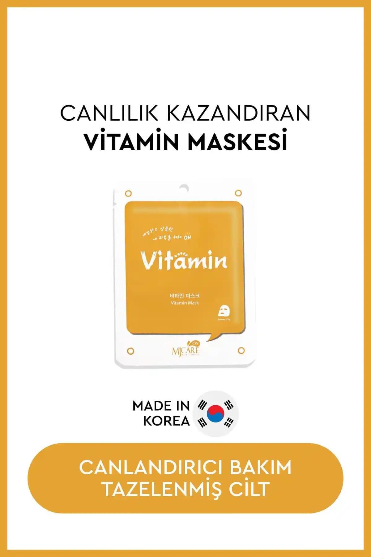 Mjcare MJ Care On Vitamin Mask: Nemlendirici ve Yaşlanma Karşıtı Cilt Bakım Maskesi
