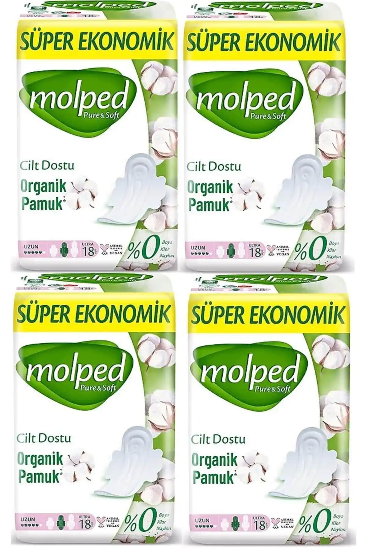 Molped Pure & Soft Uzun Süper Ekonomik Ped Kadınlar İçin Günlük ve Gece Kullanımı