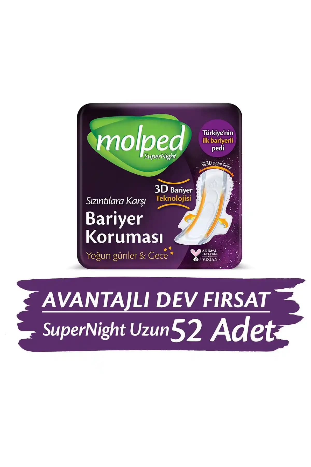 Molped Supernight Uzun Avantajlı Ped Paketi Güçlü Koruma ve Konfor Sağlar