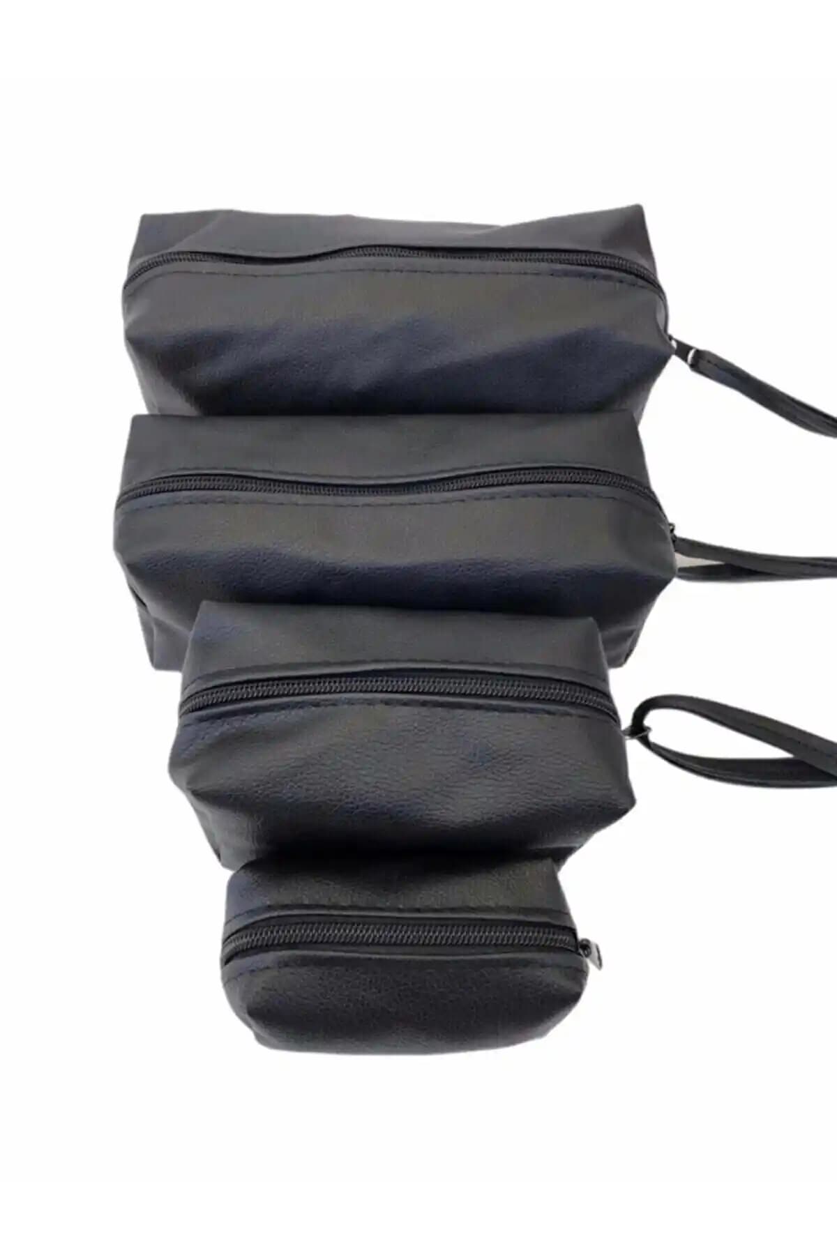 MOON SHOPPING 4 Parça Matruşka Makyaj Çanta Seti Siyah Çekici ve Fonksiyonel Tasarım