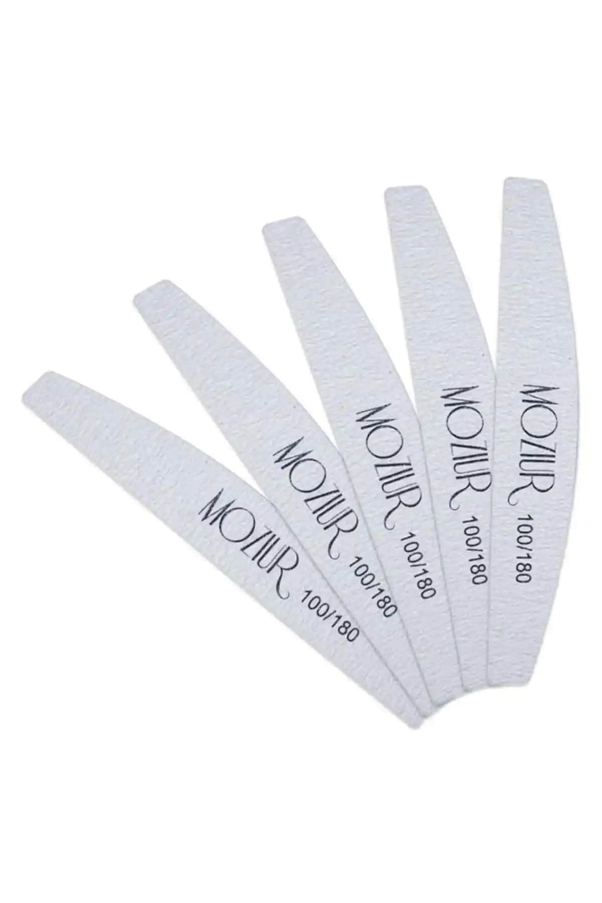 Moziur 5'li Kalıcı Oje ve Protez Tırnak Kağıt Törpü Seti Profesyonel Kullanım İçin