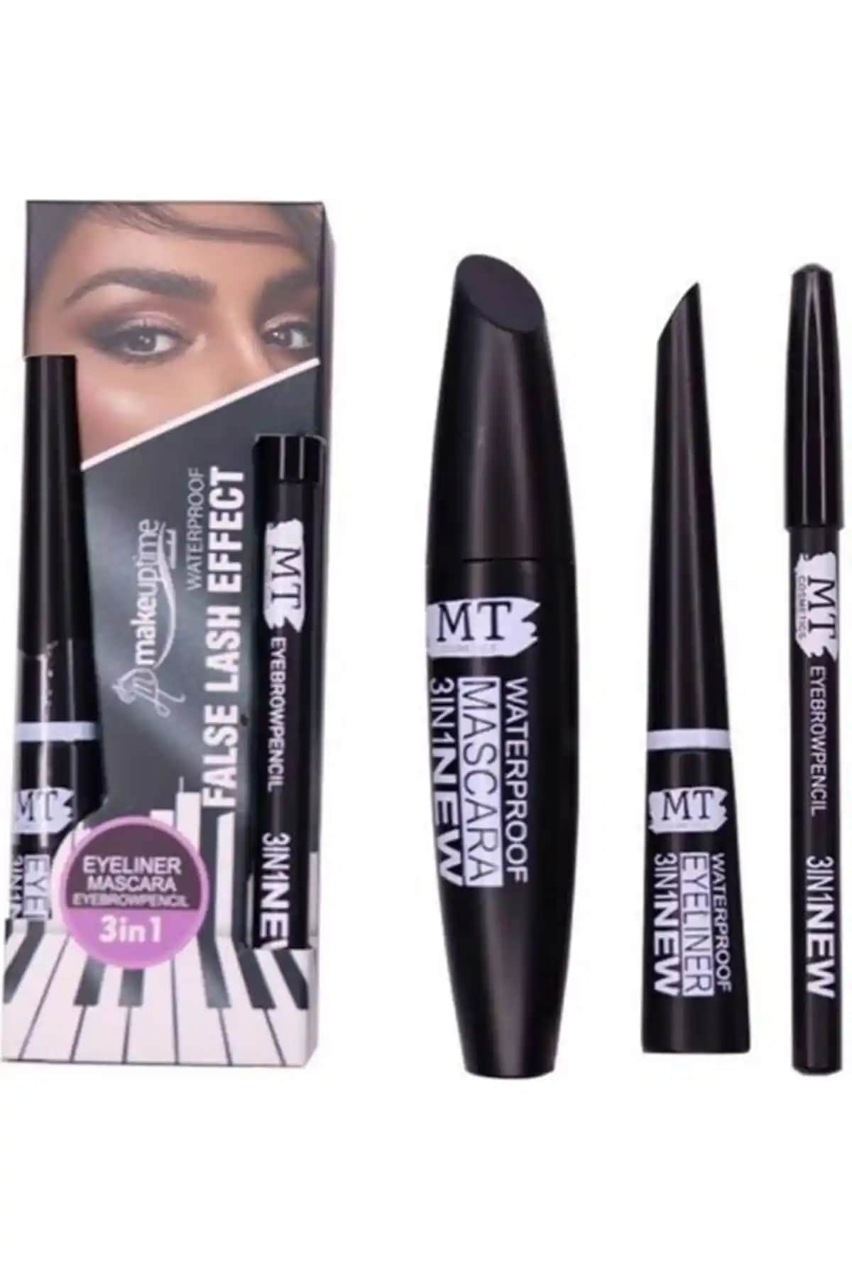 Muğgan Mt 3 In 1 Suya Dayanıklı Makyaj Seti Gözlerinizde Kalıcı ve Pratik Kullanım