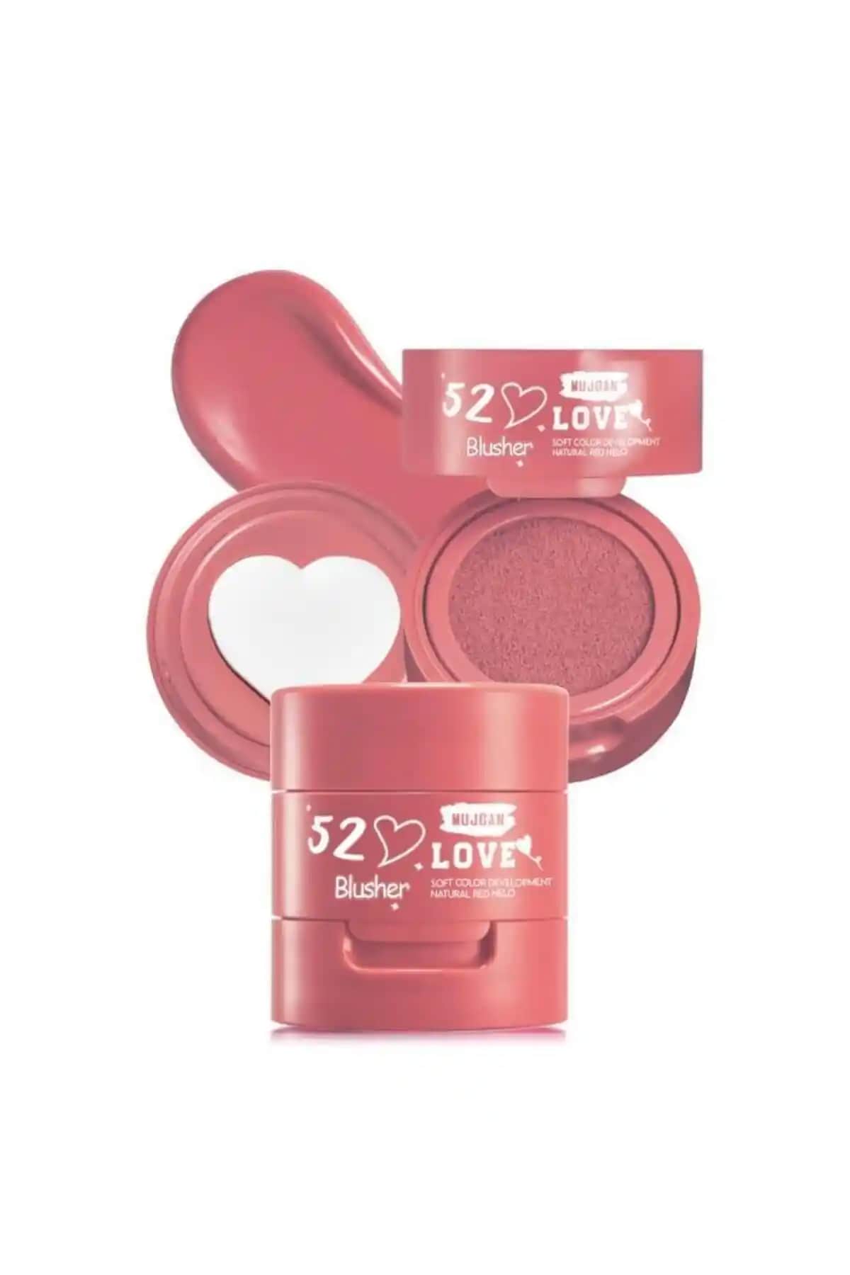 MUJGAN Kalp Detaylı Süngerli Sıvı Allık: Canlı ve Parlak Makyaj İçin Uygun Seçenek