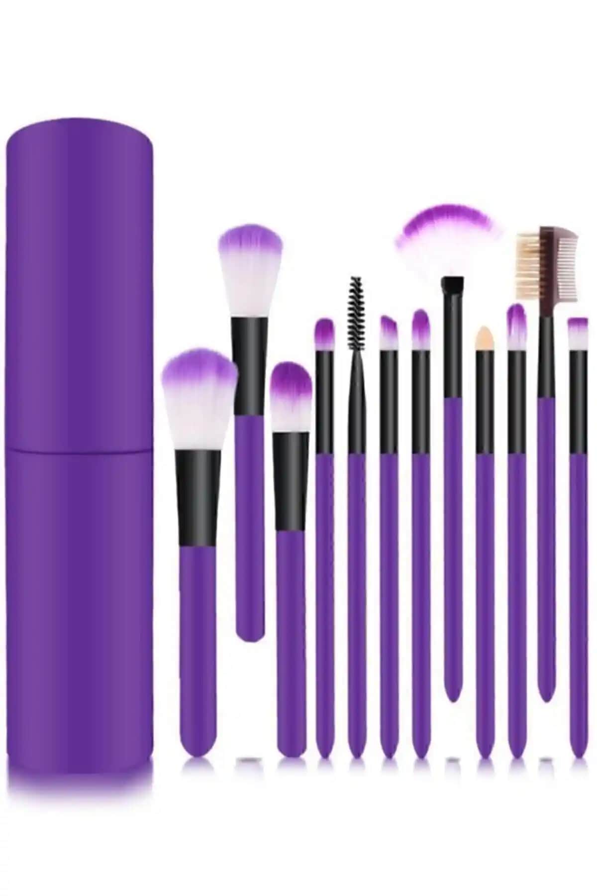 MUJGAN Silindir Makyaj Fırça Seti Profesyonel ve Ev Kullanımı İçin Uygun