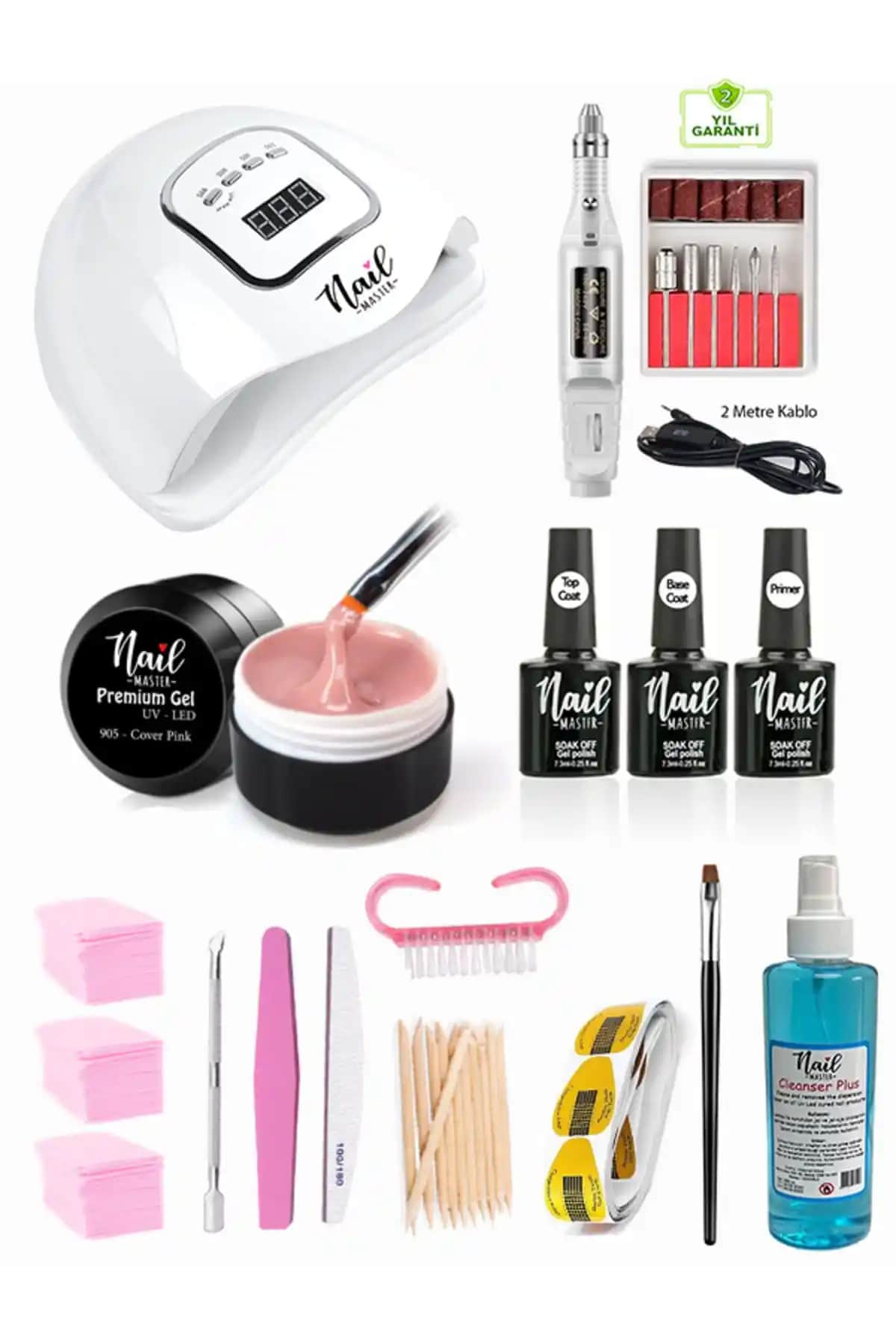 Nail Master Protez Tırnak Seti 150W UV Lamba ile Profesyonel ve Ev Kullanımı İçin