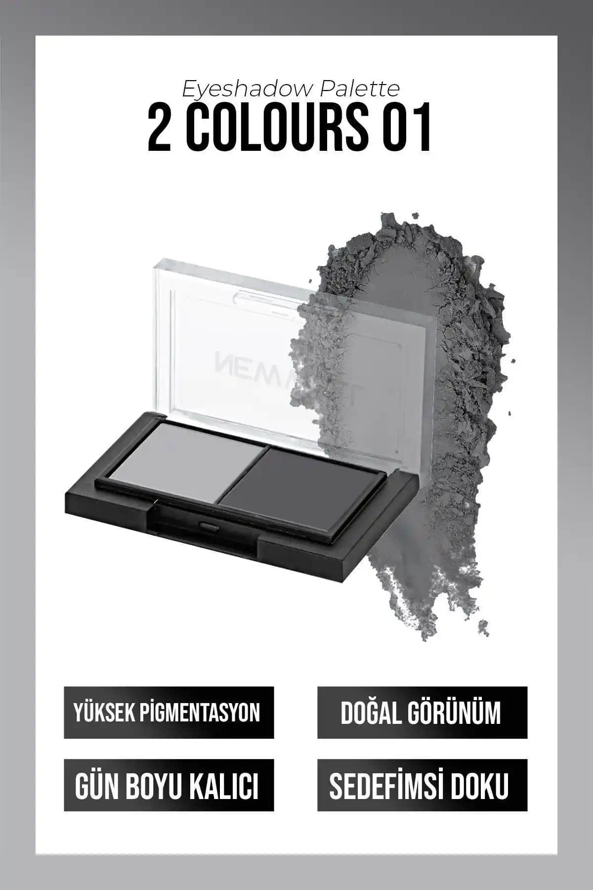 New Well Porcelain Make Up 2li Far Paleti No:01 doğal ve ışıltılı göz makyajı için ideal